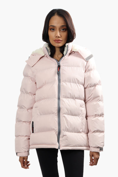 Canada Weather Gear Sherpa Collar Bomber Jacket - Pink - Womens Bomber Jackets - Fairweather