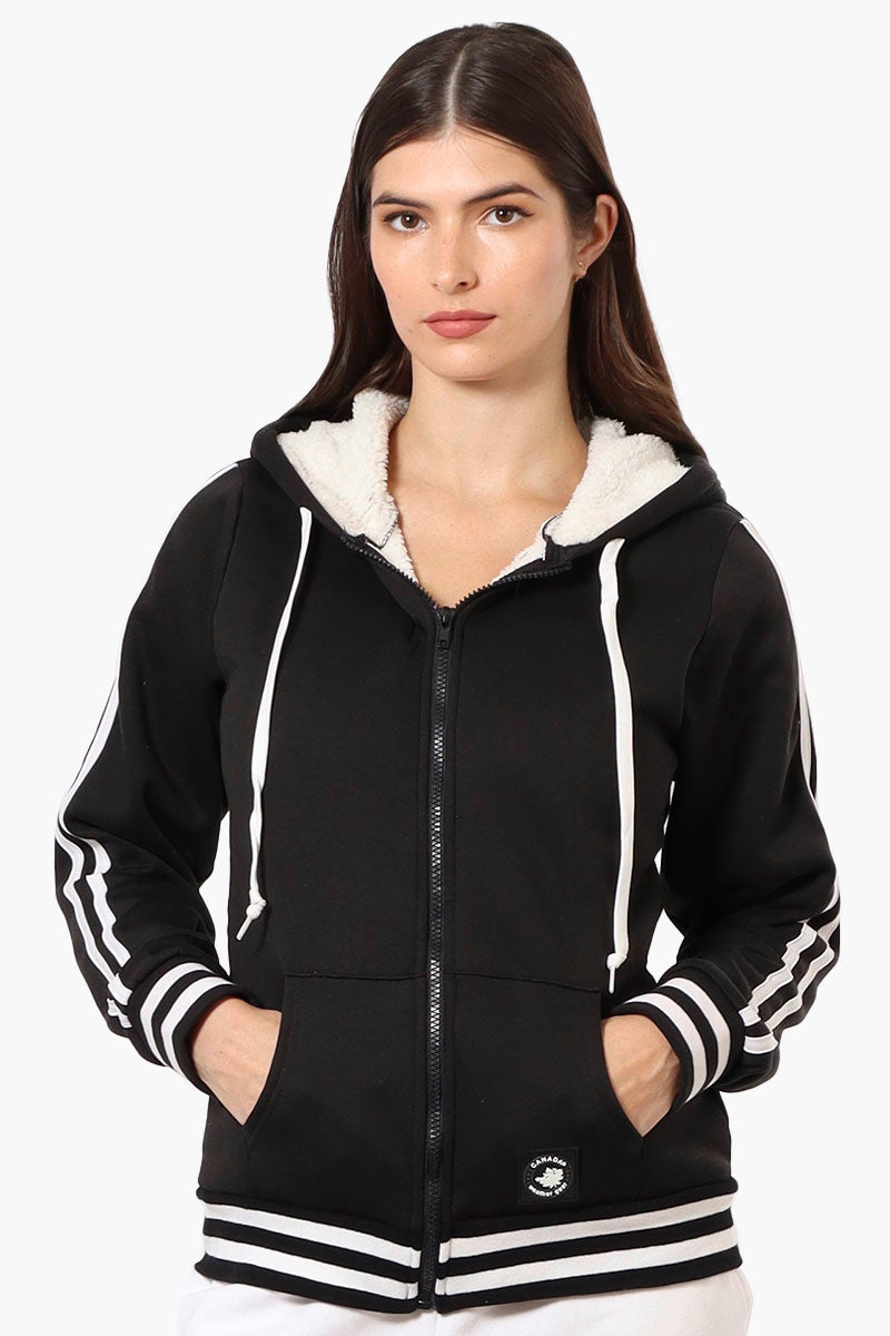 Canada Weather Gear Hooded Sherpa Lined Lightweight Jacket Black