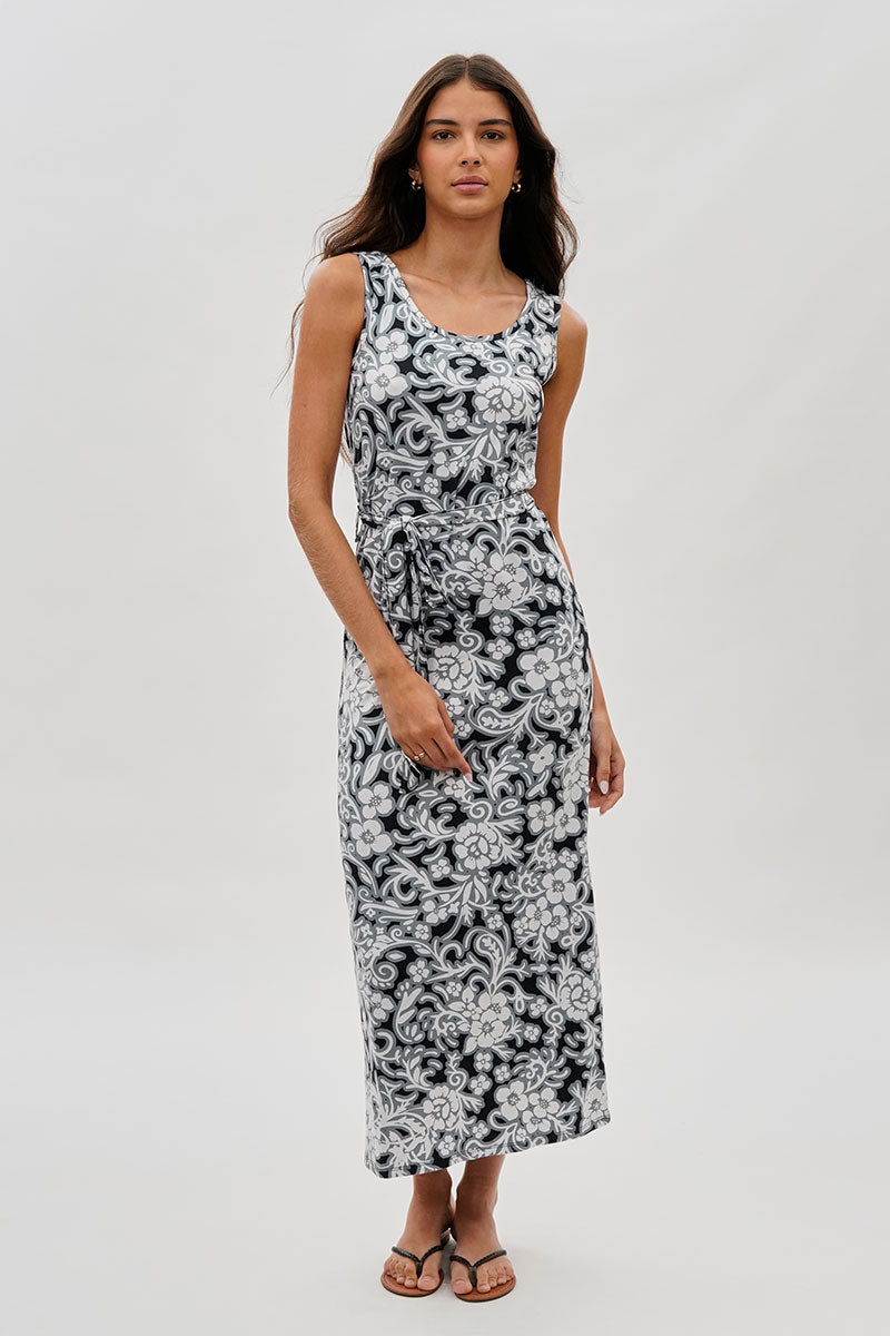 International INC Company Floral Print Maxi Dress Black