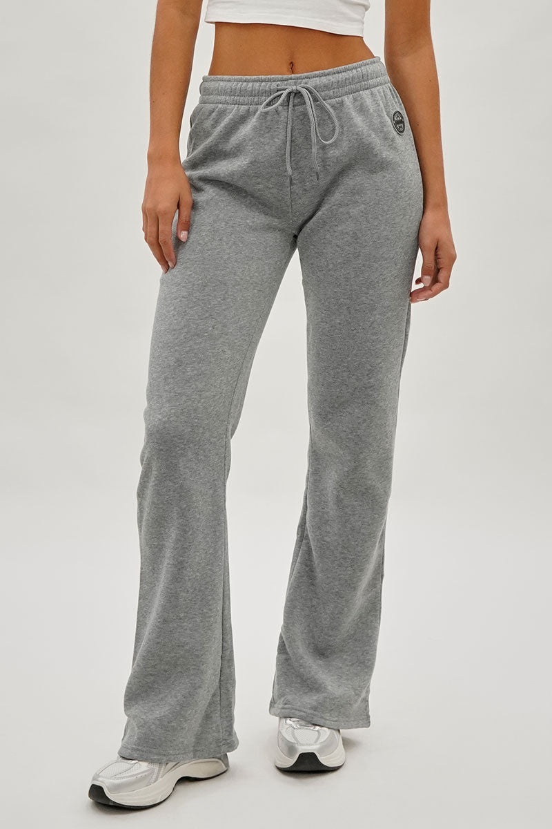 Fahrenheit Wide Leg Drawstring Sweatpants Grey