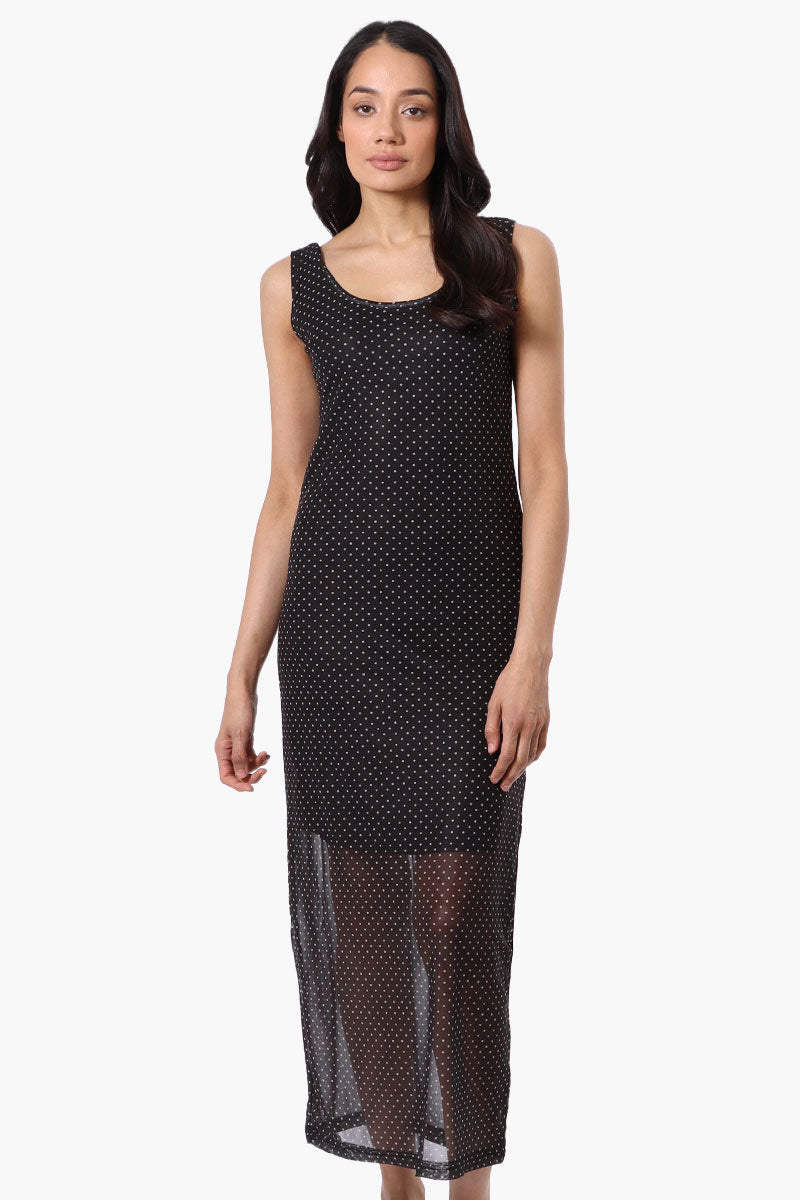 Polka Dot Sheer Maxi Dress