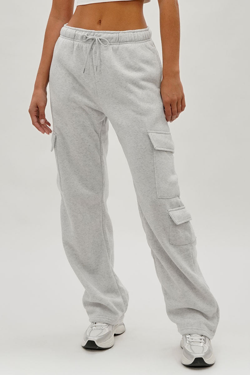 Fahrenheit Drawstring Cargo Pocket Sweatpants Stone
