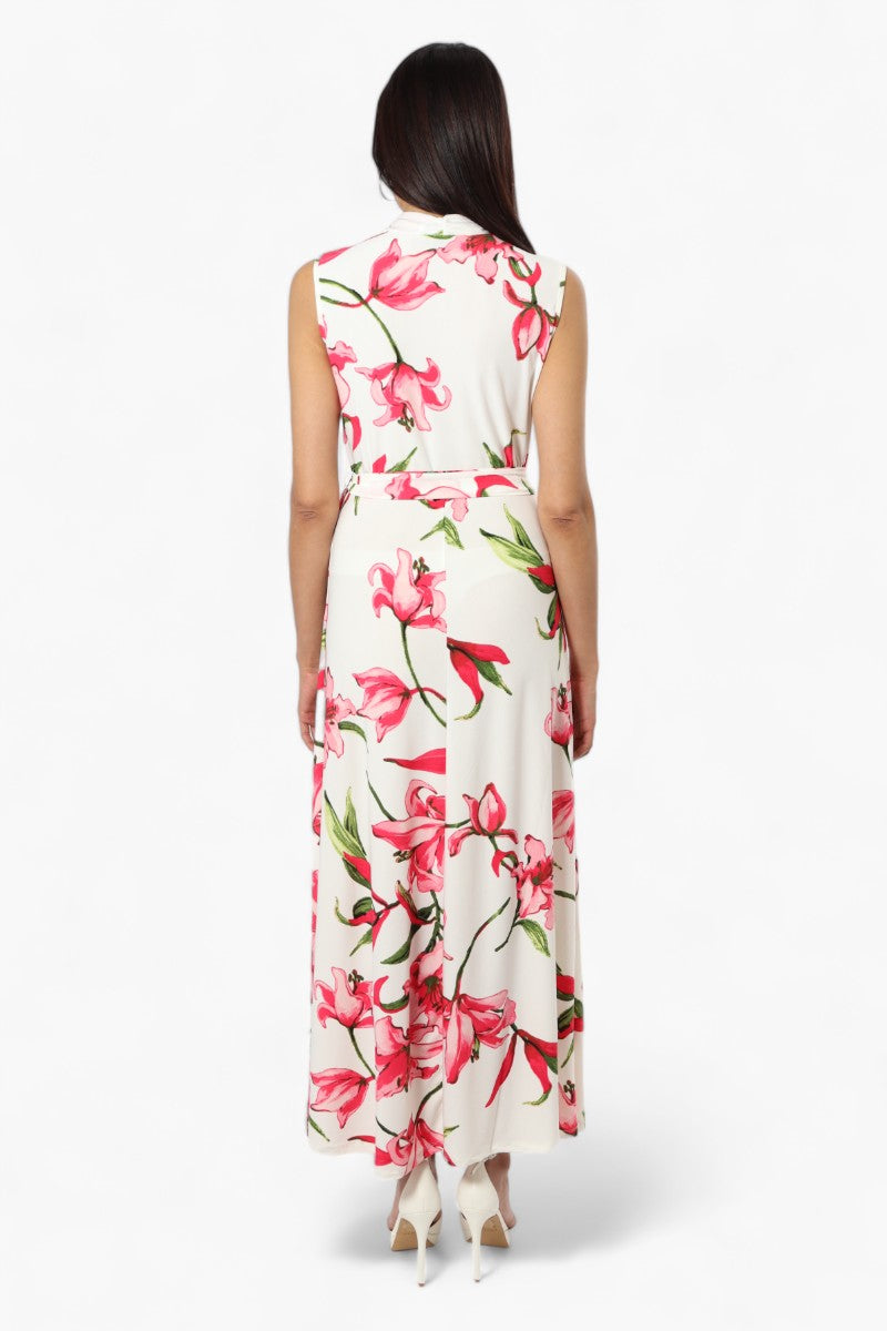Beechers Brook Sleeveless Floral Crossover Maxi Dress - White - Womens Maxi Dresses - Fairweather