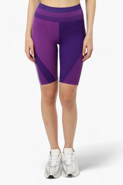 New Look Patterned Biker Shorts - Purple - Womens Shorts & Capris - Fairweather