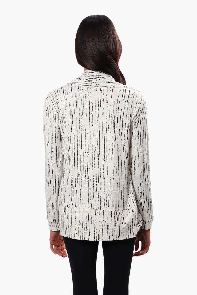 Majora Patterned Open Front Cardigan - White - Womens Cardigans - Fairweather
