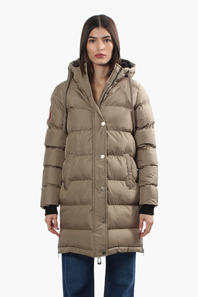Canada Weather Gear Side Zip Puffer Parka Jacket - Taupe - Womens Parka Jackets - Fairweather