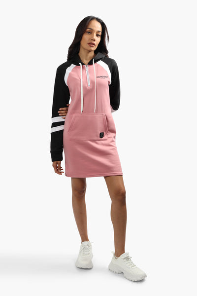 Fahrenheit Half Zip Tunic Hoodie - Pink - Womens Hoodies & Sweatshirts - Fairweather
