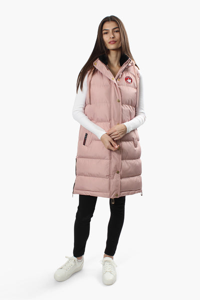 Canada Weather Gear Side Zip Long Puffer Vest - Pink - Womens Vests - Fairweather