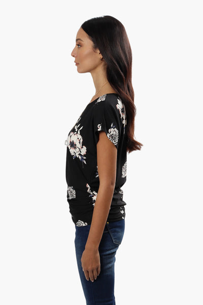 Beechers Brook Floral Side Cinched Shirt - Black - Womens Shirts & Blouses - Fairweather