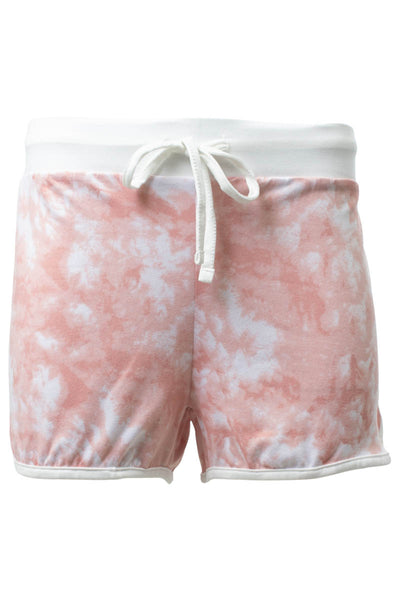 Tie Dye Tie Waist Athletic Shorts - Pink - Womens Shorts & Capris - Fairweather