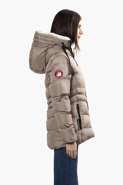 Canada Weather Gear Sherpa Lined Bomber Jacket - Taupe - Womens Bomber Jackets - Fairweather
