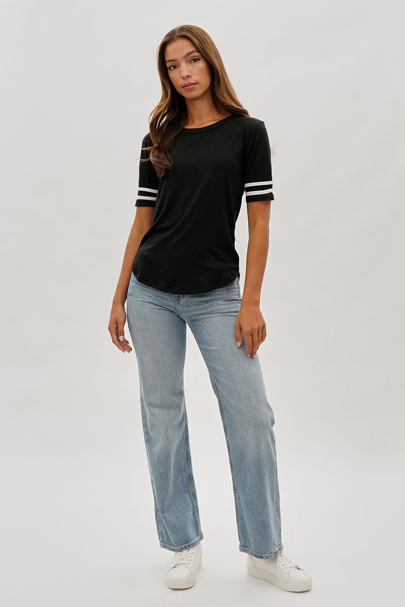 Stylexchange Vintage Striped Varsity Tee - Black - Womens Tees & Tank Tops - Fairweather