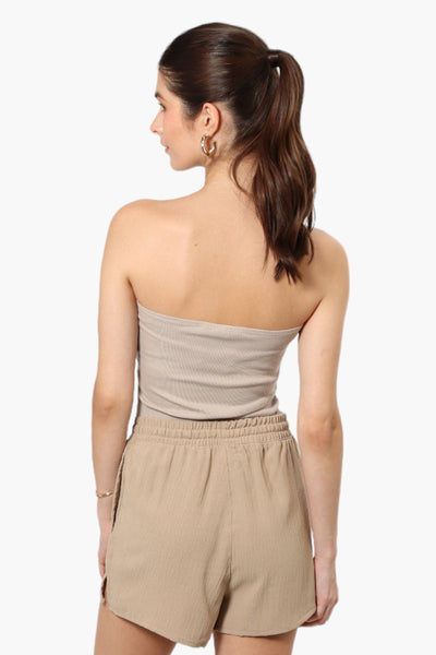 Magazine Solid Basic Drawstring Shorts - Beige - Womens Shorts & Capris - Fairweather