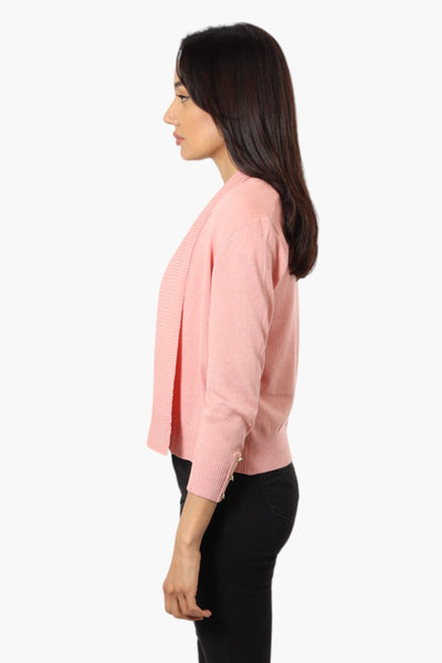 Impress 3/4 Sleeve Button Shrug Cardigan - Pink - Womens Cardigans - Fairweather