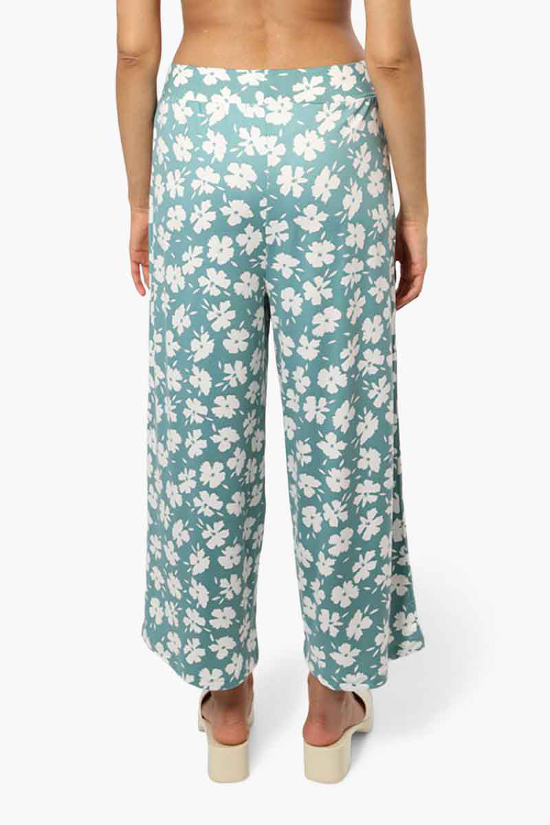 International INC Company Floral Wide Leg Pants - Teal - Womens Pants - Fairweather