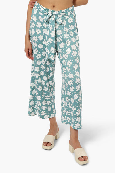 International INC Company Floral Wide Leg Pants - Teal - Womens Pants - Fairweather