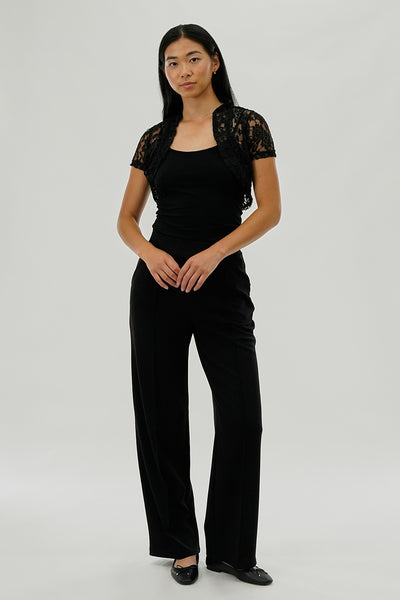 Impress Floral Lace Cardigan - Black