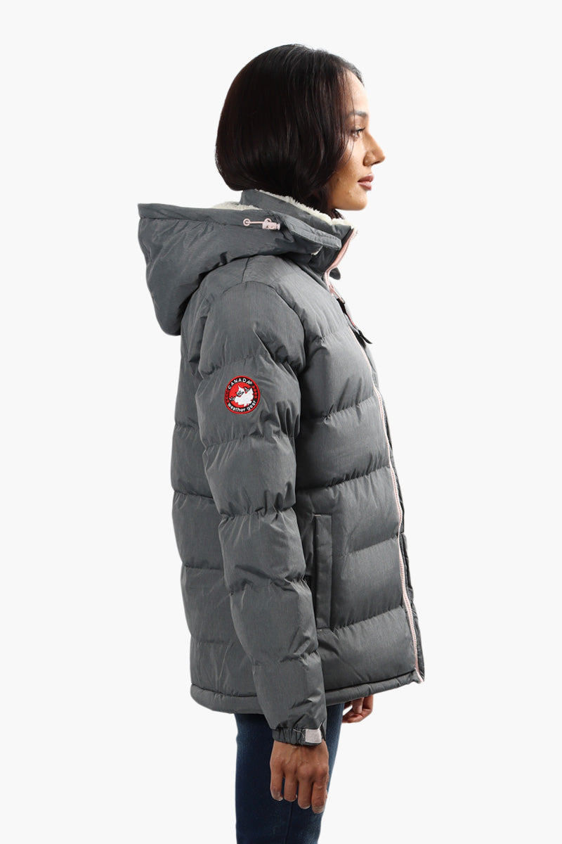 Canada Weather Gear Sherpa Collar Bomber Jacket - Grey - Womens Bomber Jackets - Fairweather