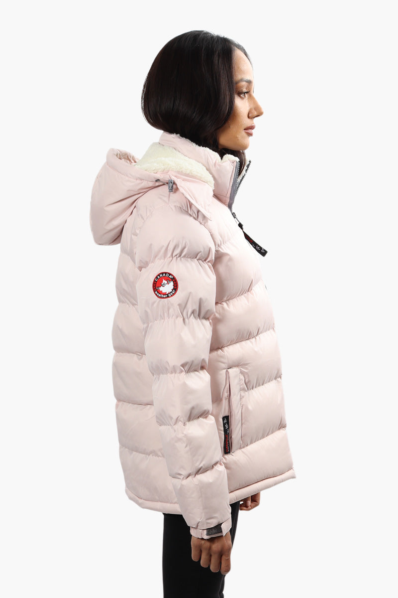 Canada Weather Gear Sherpa Collar Bomber Jacket - Pink - Womens Bomber Jackets - Fairweather