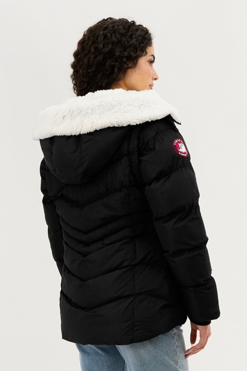 Canada Weather Gear Zip Off Sleeve Bomber Jacket - Black - Womens Bomber Jackets - Fairweather