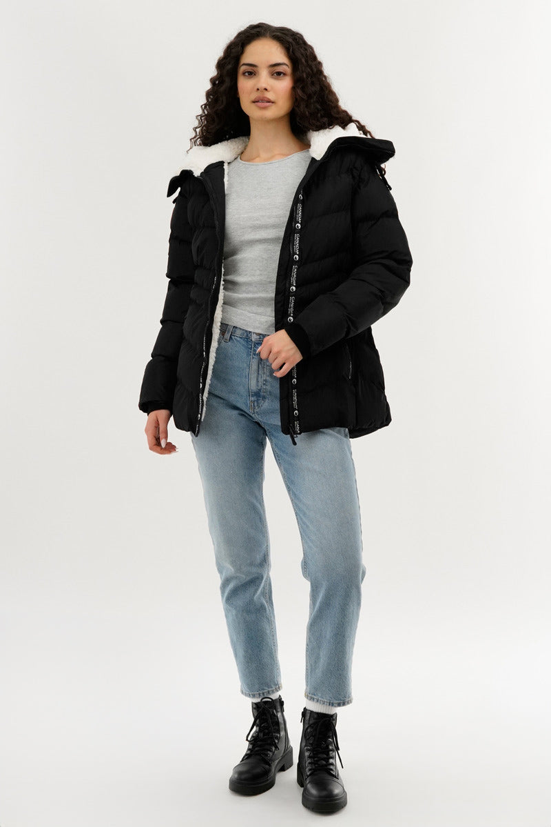 Canada Weather Gear Zip Off Sleeve Bomber Jacket - Black - Womens Bomber Jackets - Fairweather