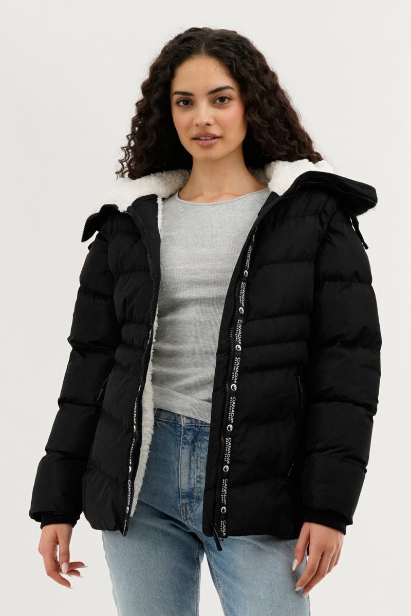Canada Weather Gear Zip Off Sleeve Bomber Jacket - Black - Womens Bomber Jackets - Fairweather