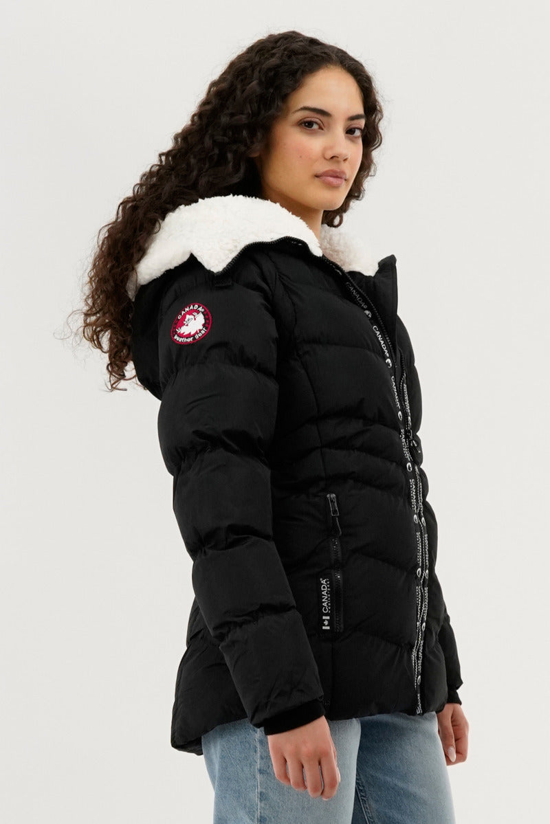 Canada Weather Gear Zip Off Sleeve Bomber Jacket - Black - Womens Bomber Jackets - Fairweather