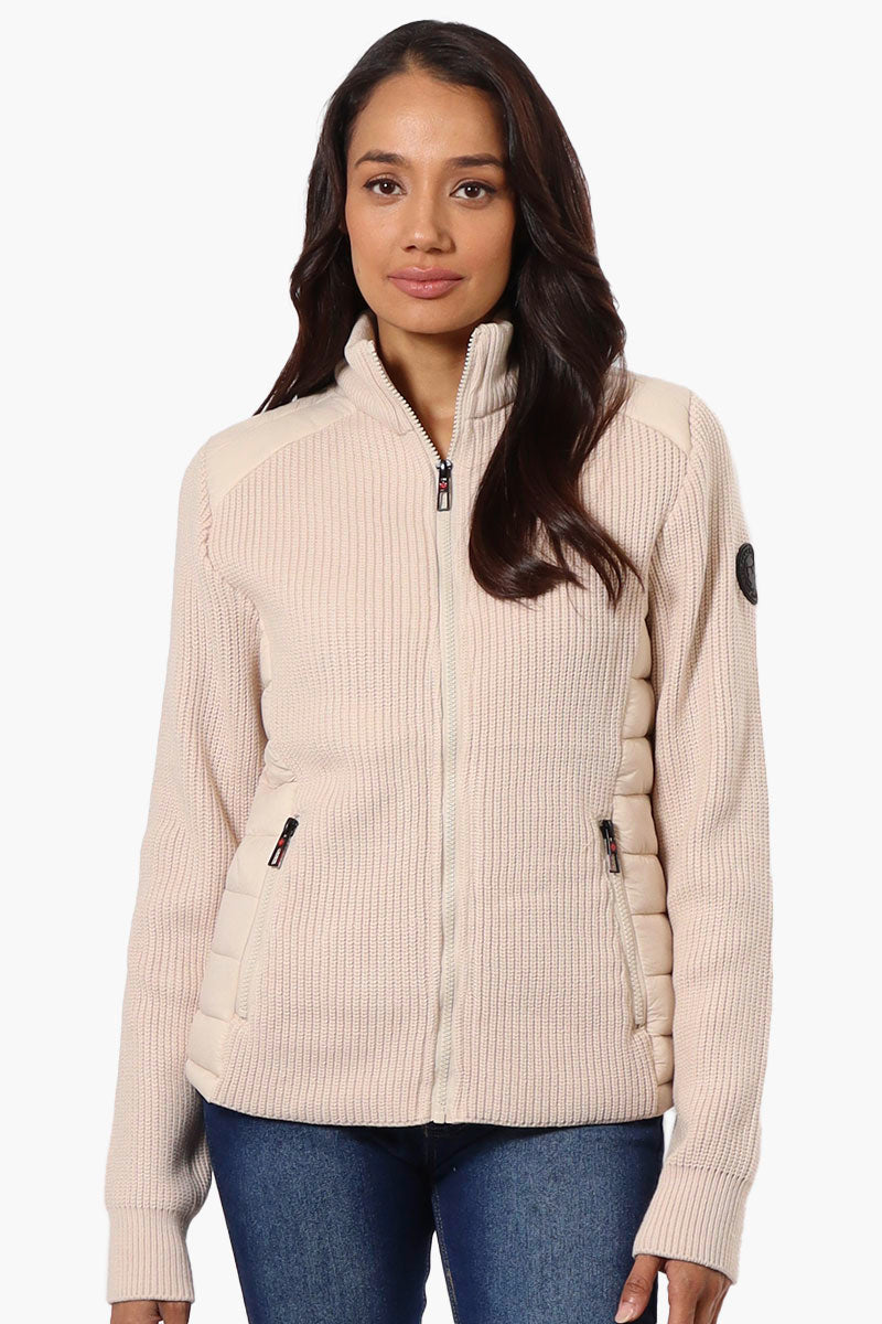Canada Weather Gear Sweater Knit Zip Up Lightweight Jacket - Beige - Womens Lightweight Jackets - Fairweather