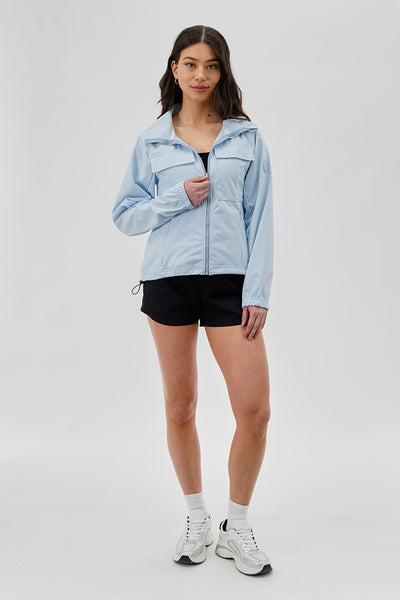 Canada Weather Gear Hooded 4 Pocket Zip Up Lightweight Jacket - Blue - Womens Lightweight Jackets - Fairweather