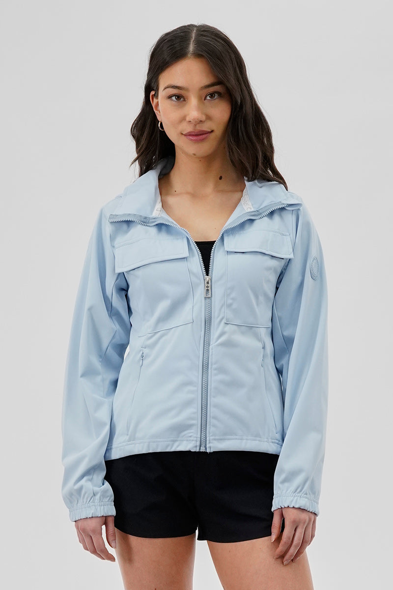 Canada Weather Gear Hooded 4 Pocket Zip Up Lightweight Jacket - Blue - Womens Lightweight Jackets - Fairweather