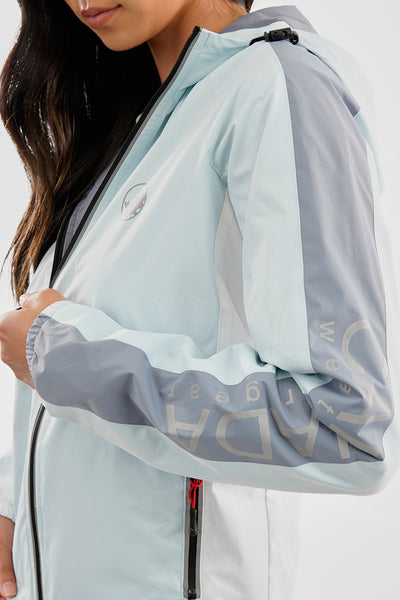 Canada Weather Gear Logo Print Sleeve Ripstop Lightweight Jacket - Aqua - Womens Lightweight Jackets - Fairweather