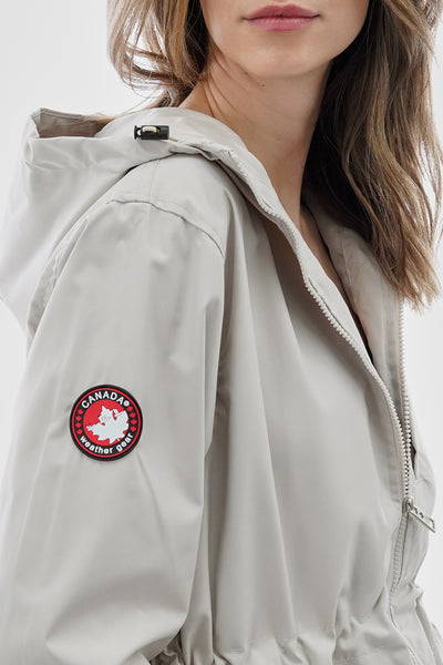 Canada Weather Gear Coated Microfiber Hooded Lightweight Jacket - Cream - Womens Lightweight Jackets - Fairweather