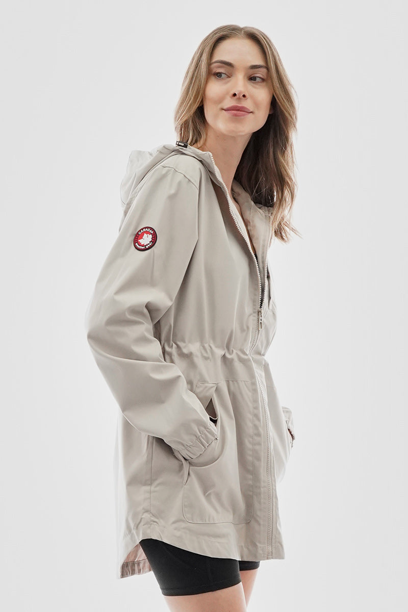 Canada Weather Gear Coated Microfiber Hooded Lightweight Jacket - Cream - Womens Lightweight Jackets - Fairweather