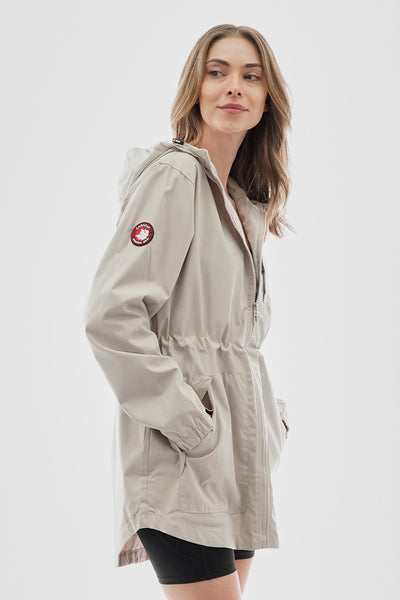 Canada Weather Gear Coated Microfiber Hooded Lightweight Jacket - Cream - Womens Lightweight Jackets - Fairweather