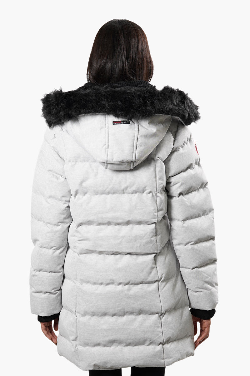 Canada Weather Gear Vegan Fur Hood Parka Jacket - Grey - Womens Parka Jackets - Fairweather