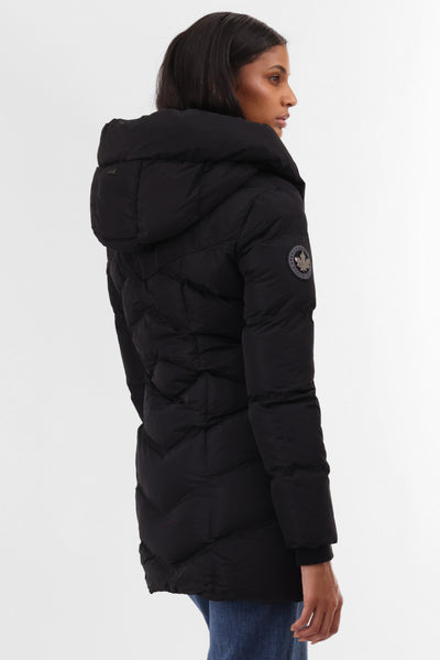 Canada Weather Gear Chevron Quilted Parka Jacket - Black