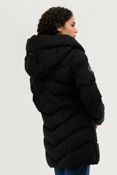 Canada Weather Gear Chevron Quilted Parka Jacket - Black - Womens Parka Jackets - Fairweather