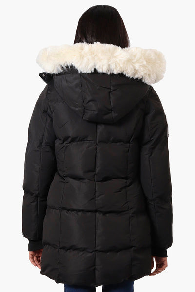Super Triple Goose Faux Fur Thumb Hole Parka Jacket - Black - Womens Parka Jackets - Fairweather