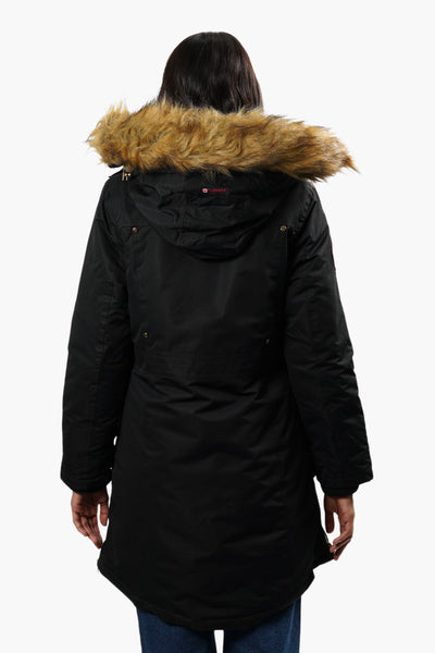 Canada Weather Gear Vegan Fur Hood Parka Jacket - Black - Womens Parka Jackets - Fairweather