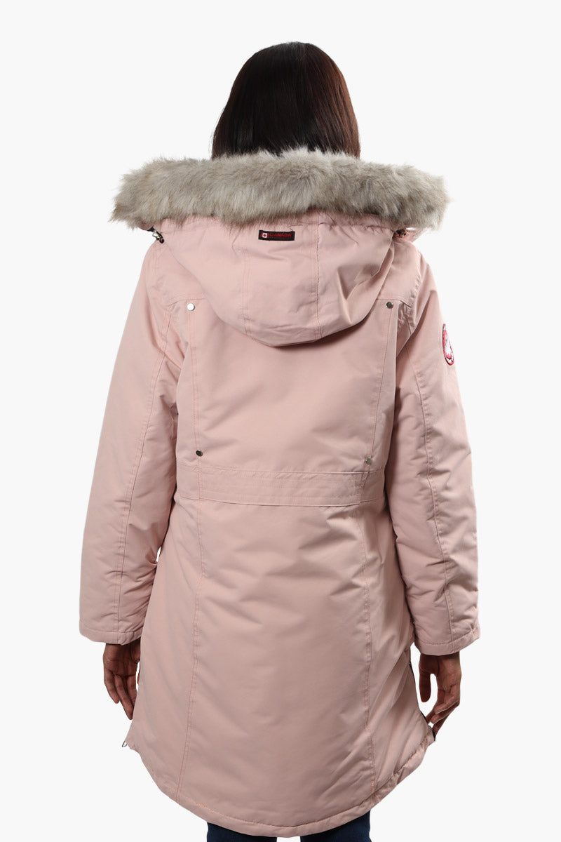 Canada Weather Gear Vegan Fur Hood Parka Jacket - Pink - Womens Parka Jackets - Fairweather