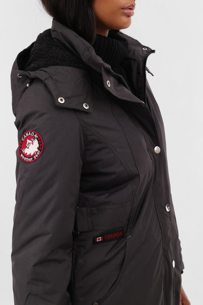 Canada Weather Gear Sherpa Lined Parka Jacket - Grey