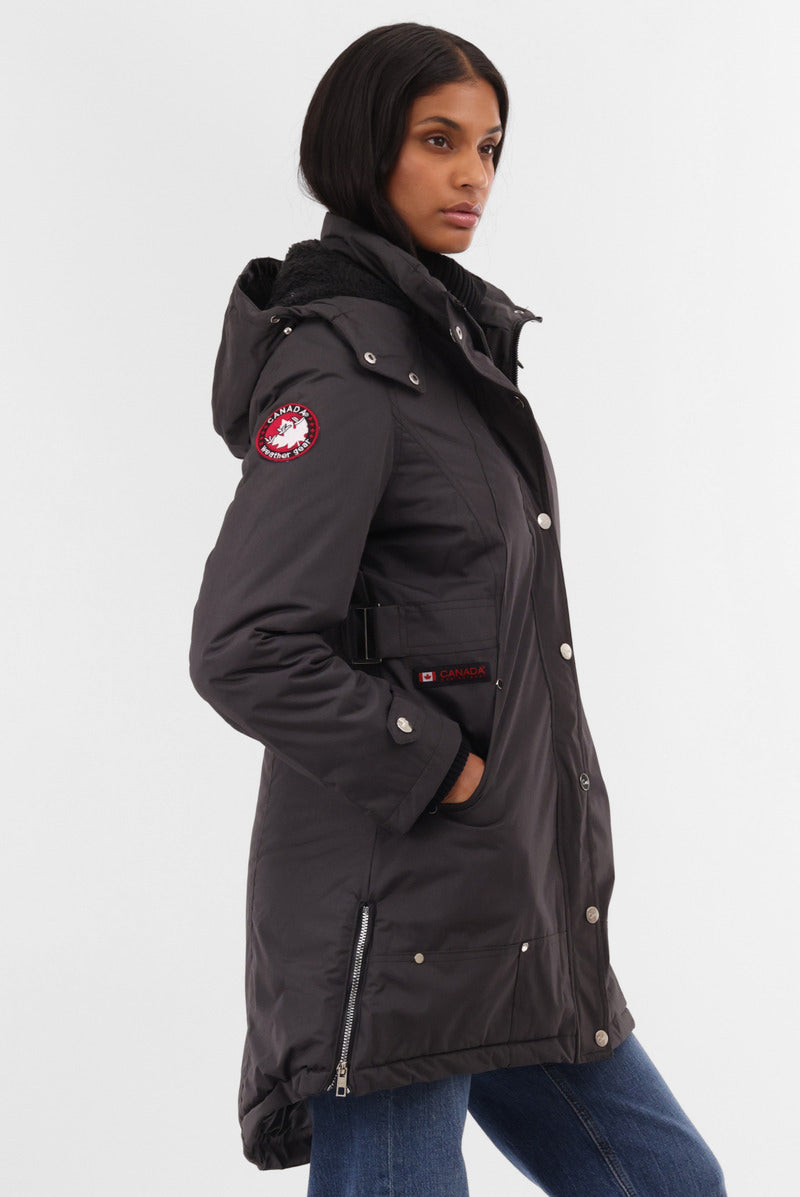 Canada Weather Gear Sherpa Lined Parka Jacket - Grey