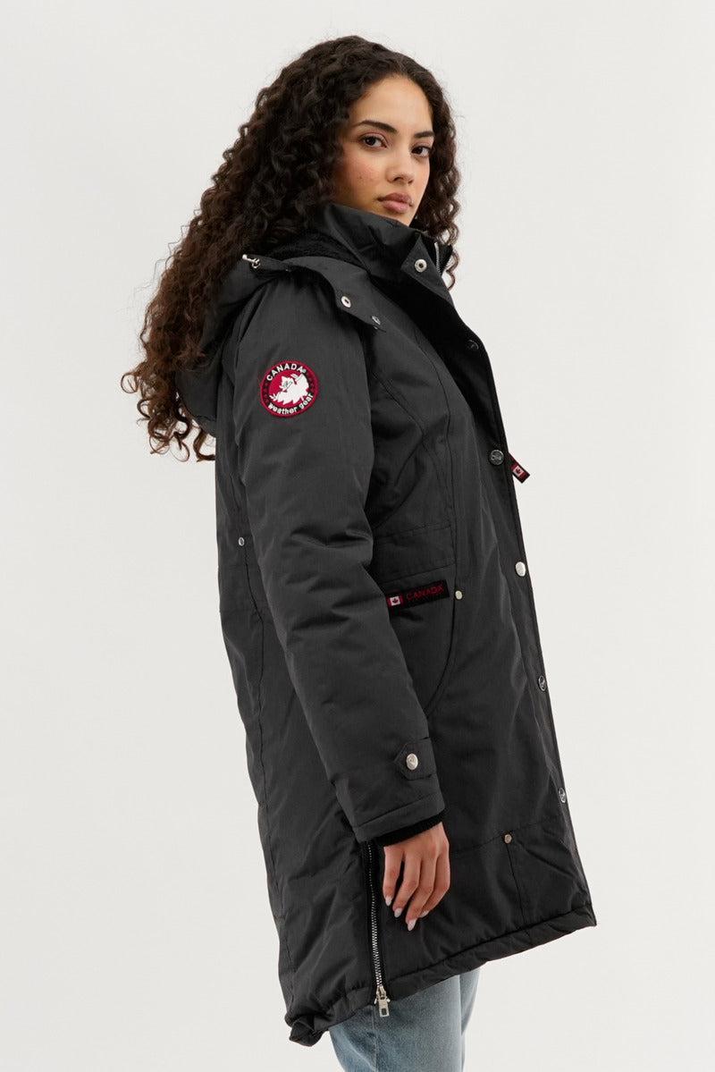 Canada Weather Gear Sherpa Lined Parka Jacket - Grey - Womens Parka Jackets - Fairweather