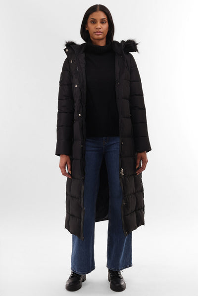 Canada Weather Gear Long Faux Fur Lined Parka Jacket - Black