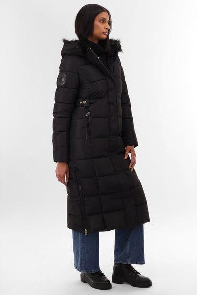 Canada Weather Gear Long Faux Fur Lined Parka Jacket - Black