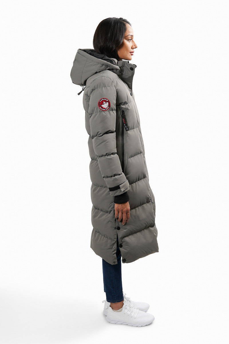 Canada Weather Gear Long Puffer Parka Jacket - Grey - Womens Parka Jackets - Fairweather