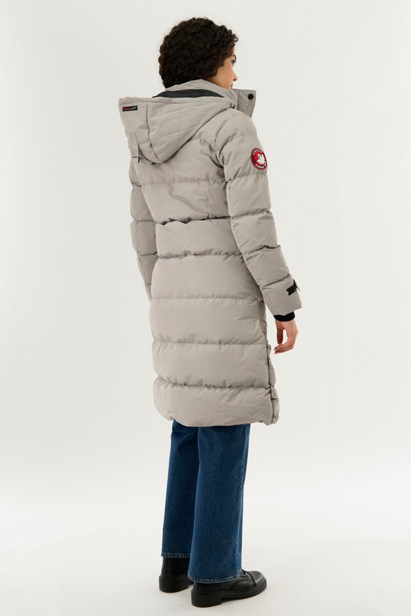 Canada Weather Gear Quilted Maxi Parka Jacket - Stone - Womens Parka Jackets - Fairweather