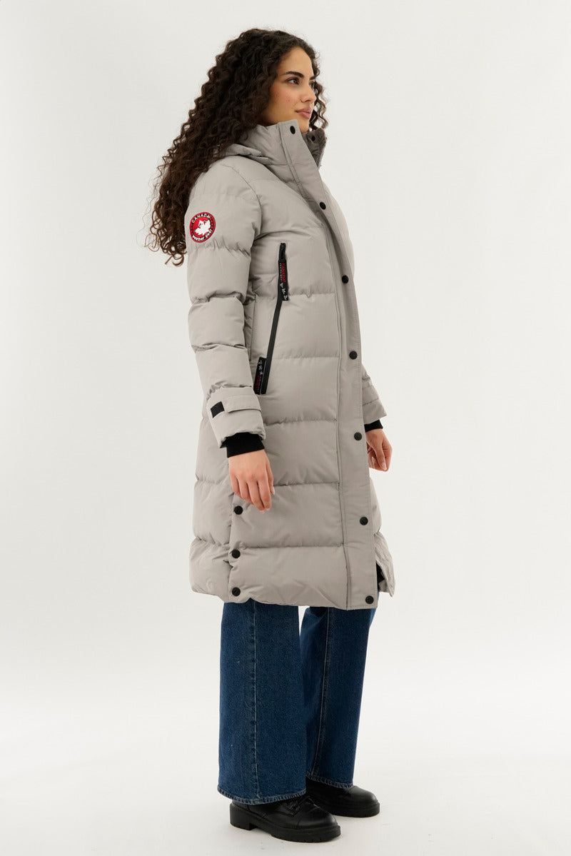 Canada Weather Gear Quilted Maxi Parka Jacket - Stone - Womens Parka Jackets - Fairweather
