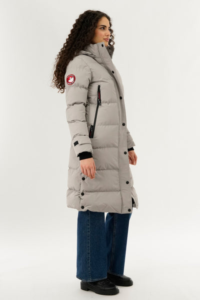 Canada Weather Gear Quilted Maxi Parka Jacket - Stone - Womens Parka Jackets - Fairweather