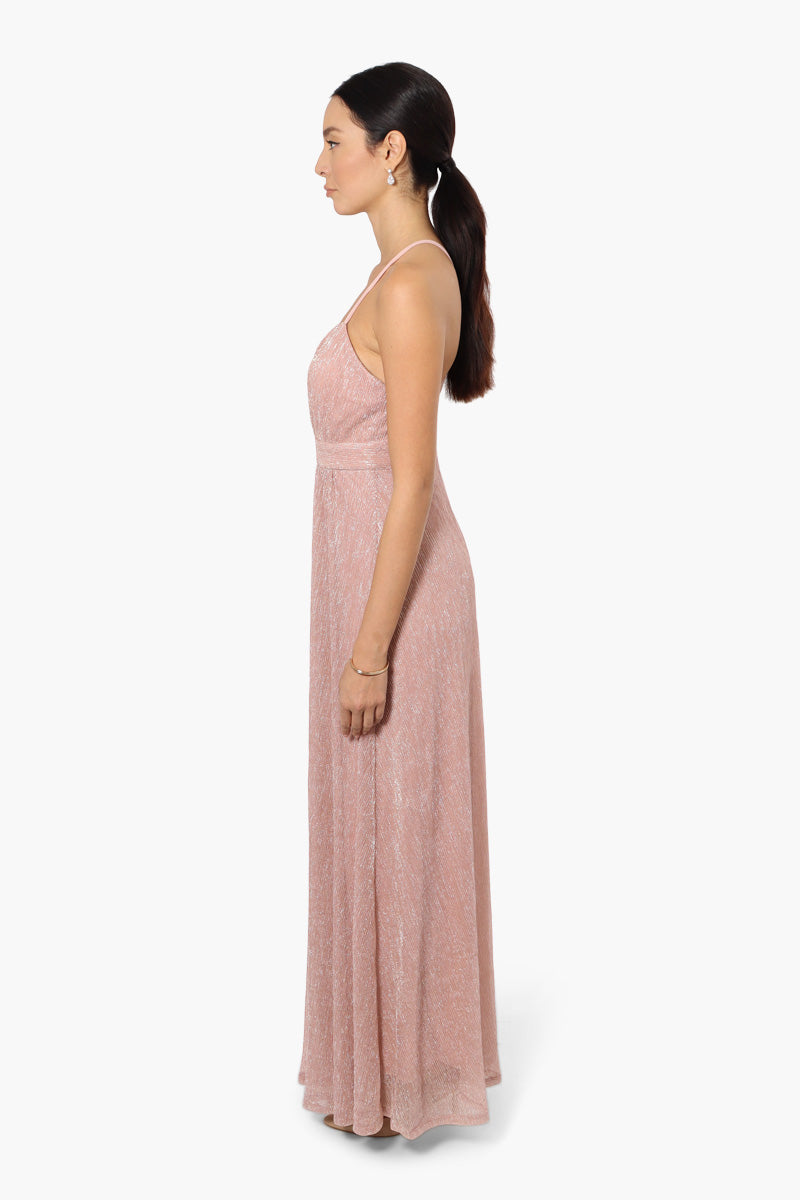 Limite Lurex Chiffon Prom Dress - Pink - Womens Prom Dresses - Fairweather